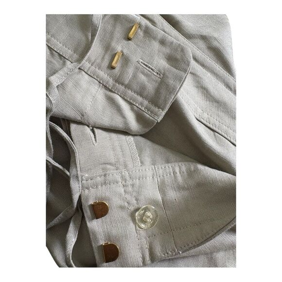 Calvin Klein Linen Cotton Drawstring Pants Beige Khaki size 4 - Picture 7 of 7